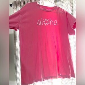 Comfort Colors Pink Aloha Tee